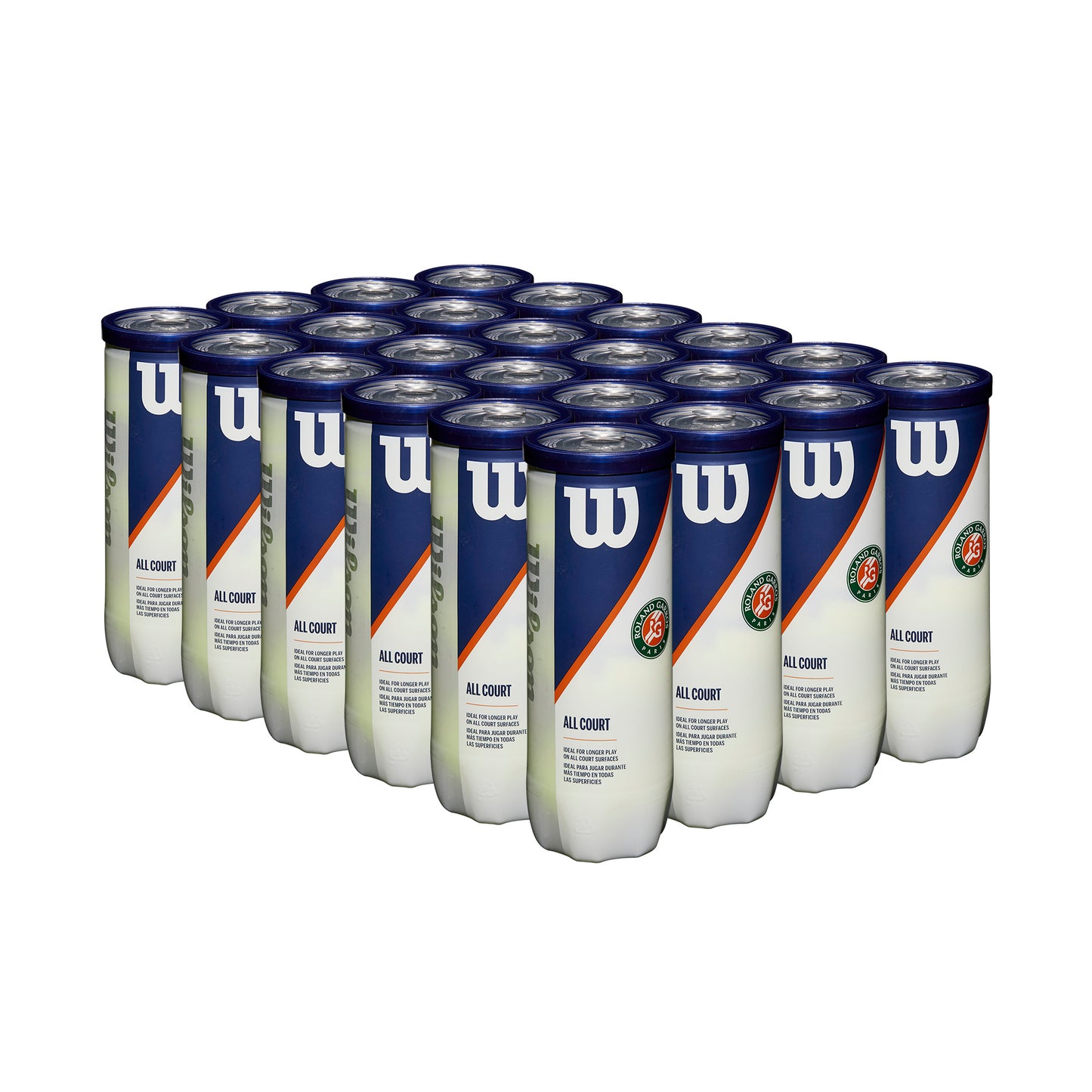 ROLAND GARROS ALL COURT 3-BALL 24 CAN CASE TENNIS BALLS - WilsonME