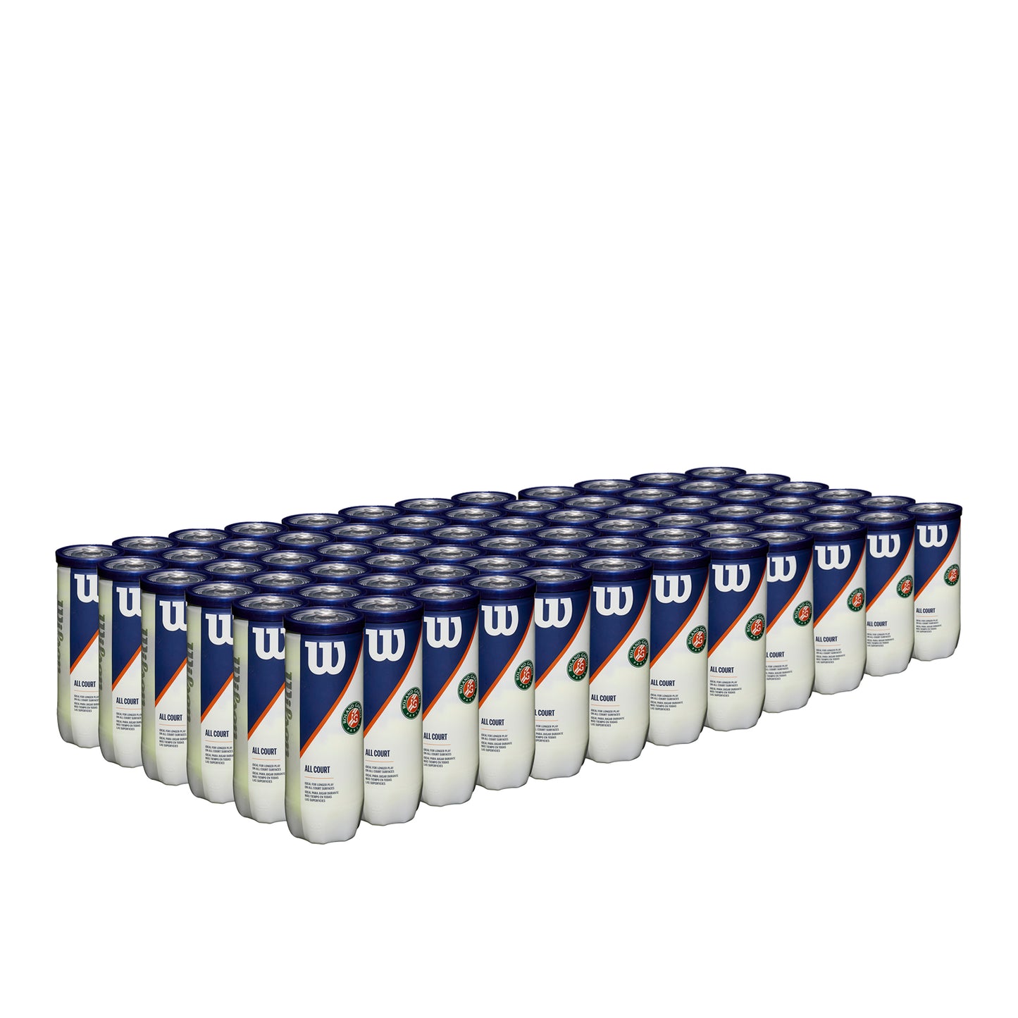 ROLAND GARROS ALL COURT 3-BALL 72 CAN CASE TENNIS BALLS - WilsonME
