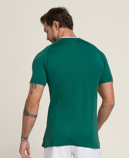 Player'S Seamless Zip Henley - Field Green