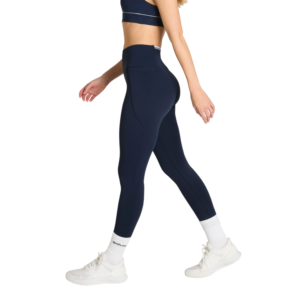 Wilson Women's Advantage Tight in Classic Navy with side pockets and stretch fabric