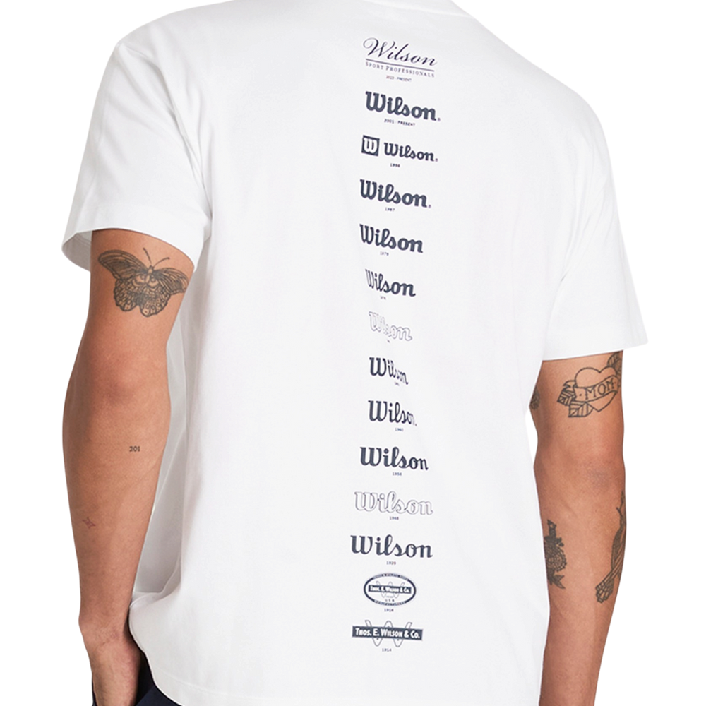 Wilson Men's Sport Graphic Tee in Bright White with cotton construction