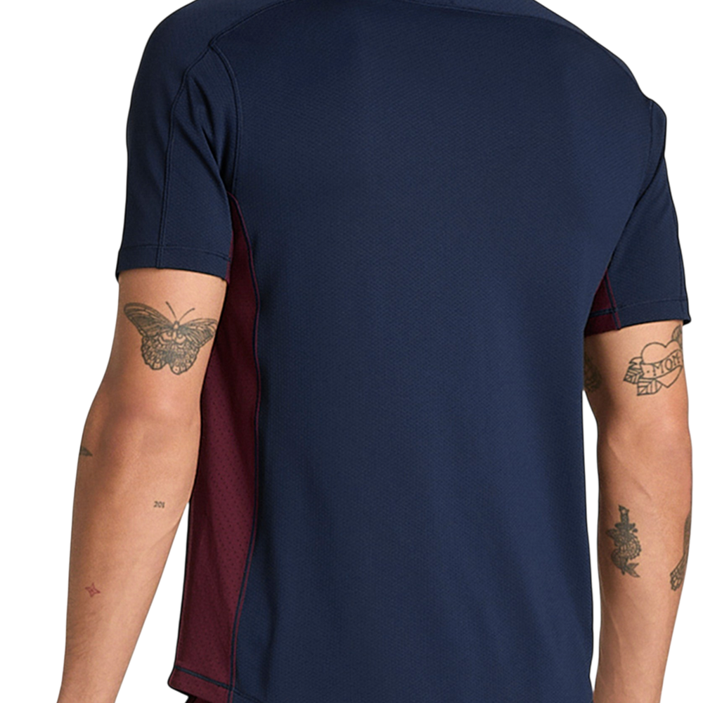 Wilson Men's Serve Out Tee in Classic Navy with stretch performance fabric
