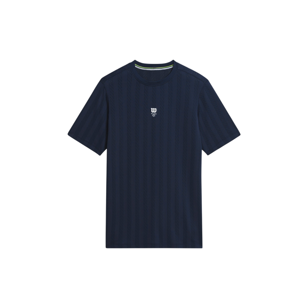 Wilson Men's Game Point Seamless Tee in Classic Navy with ventilated seamless construction