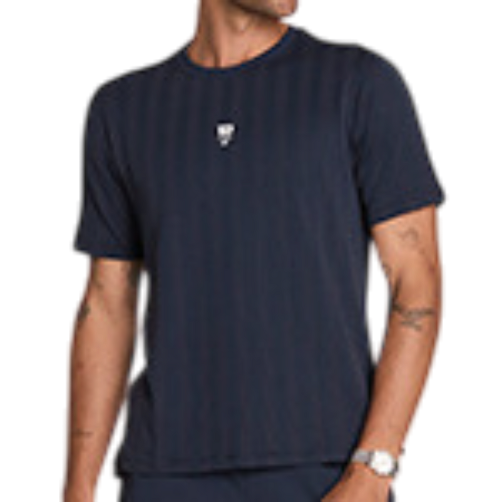 Wilson Men's Game Point Seamless Tee in Classic Navy with ventilated seamless construction