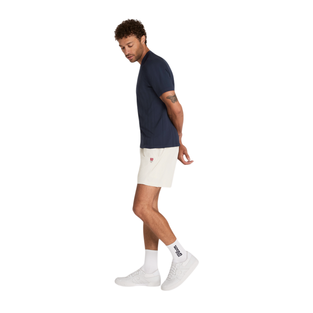 Wilson Game Point Seamless Polo Classic Navy with engineered ventilation and zip placket