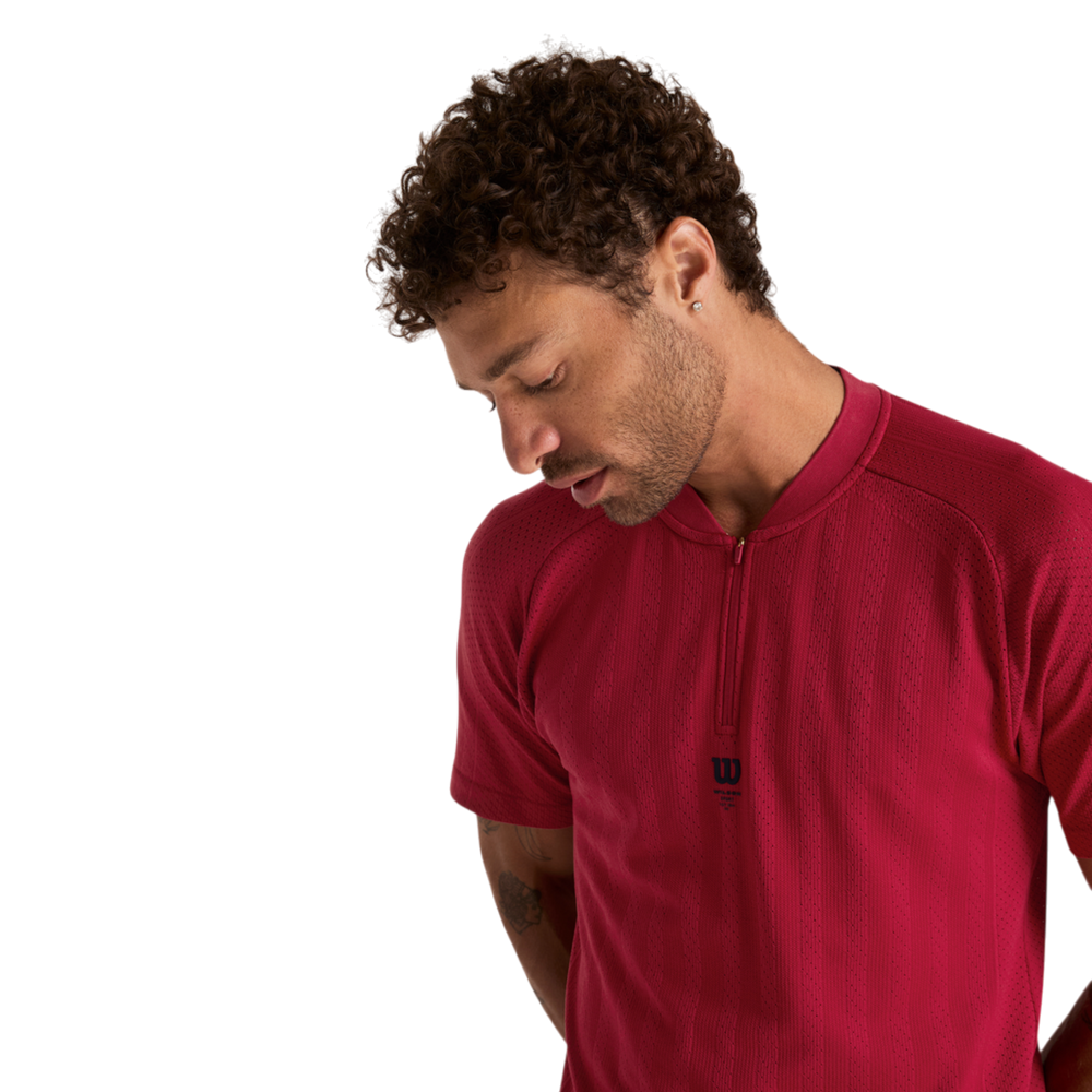 Wilson Game Point Seamless Polo Chili Pepper with breathable athletic design