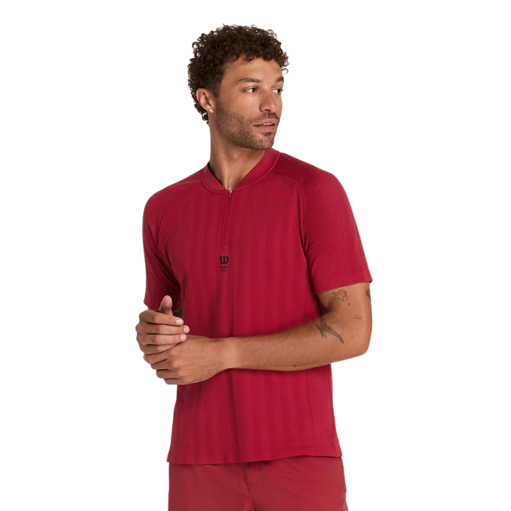 Wilson Game Point Seamless Polo Chili Pepper with breathable athletic design