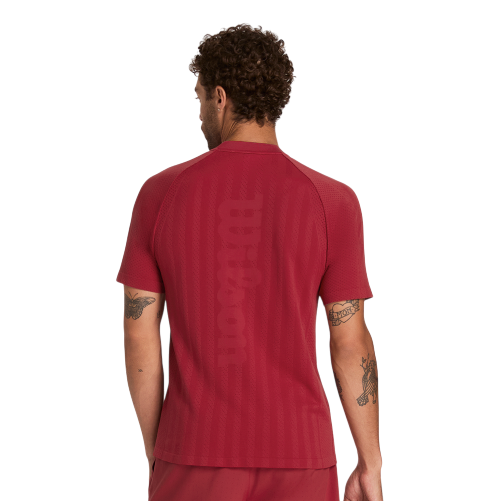 Wilson Game Point Seamless Polo Chili Pepper with breathable athletic design
