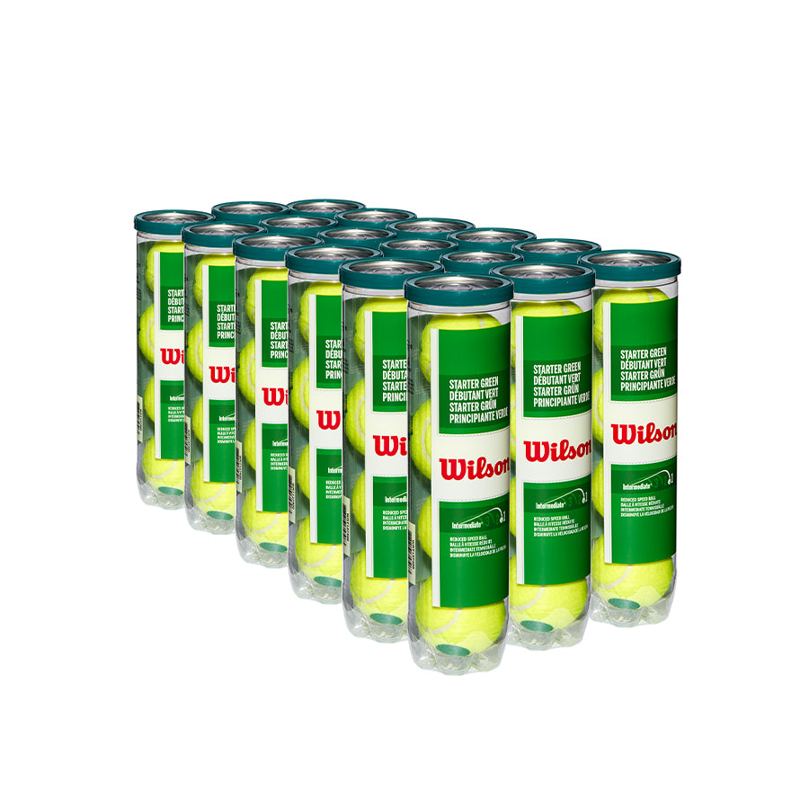 STARTER PLAY GREEN 4-BALL 18 CAN CASE TENNIS BALLS - WilsonME