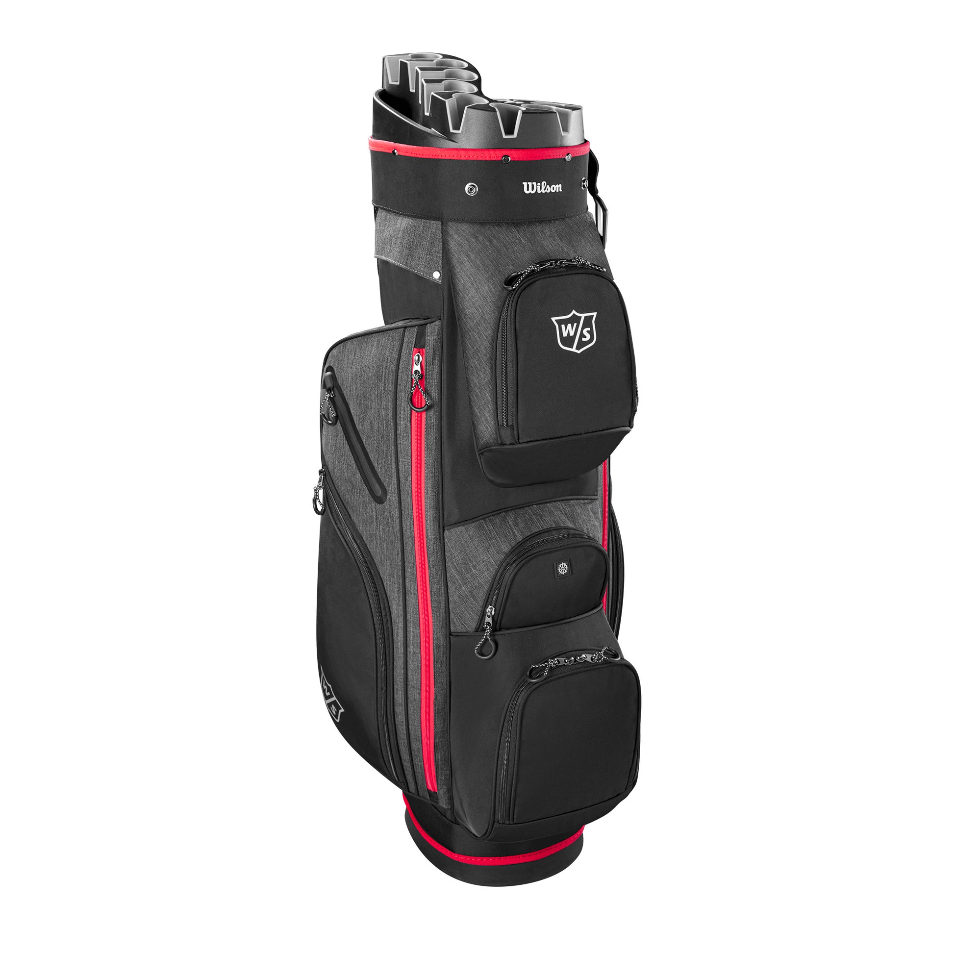 Wilson Staff I-Lock 3 Golf Bag Cart, Black/Red