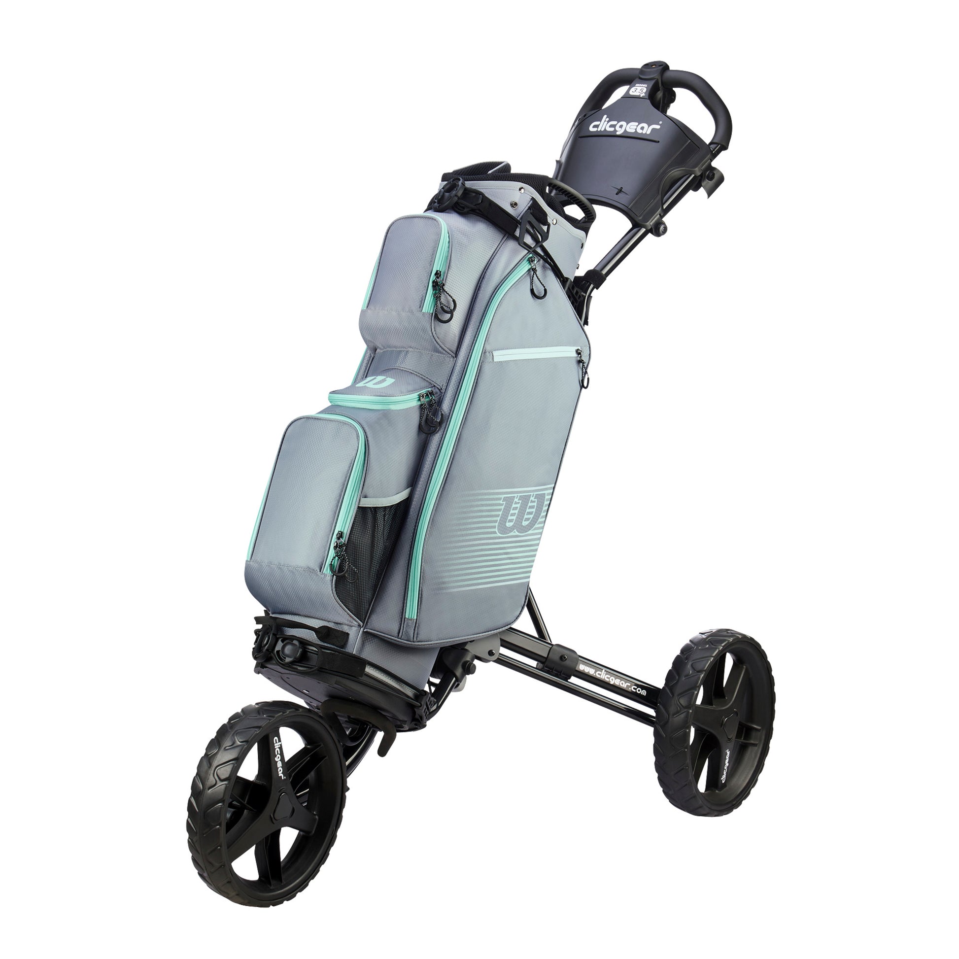 Wilson Prostaff Golf Bag Cart, Jade (Grey/White)