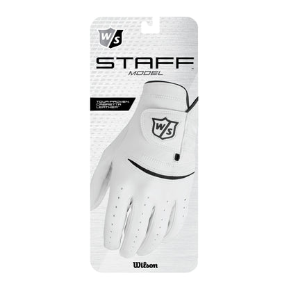 Wilson Staff Staff Model Golf Glove, Men, White