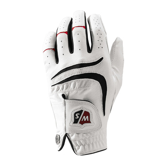 Wilson Staff Grip Plus Golf Glove, Men, White
