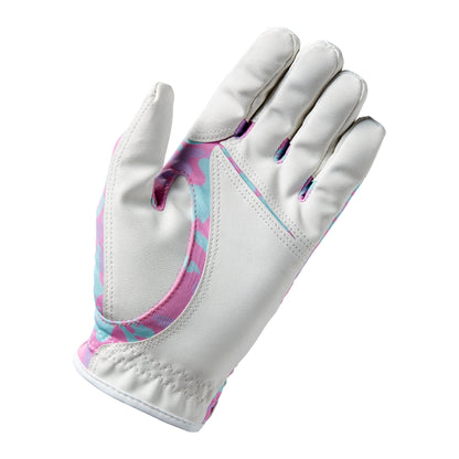 Wilson Staff Fit All Junior Golf Glove, White/Pink Camo Print