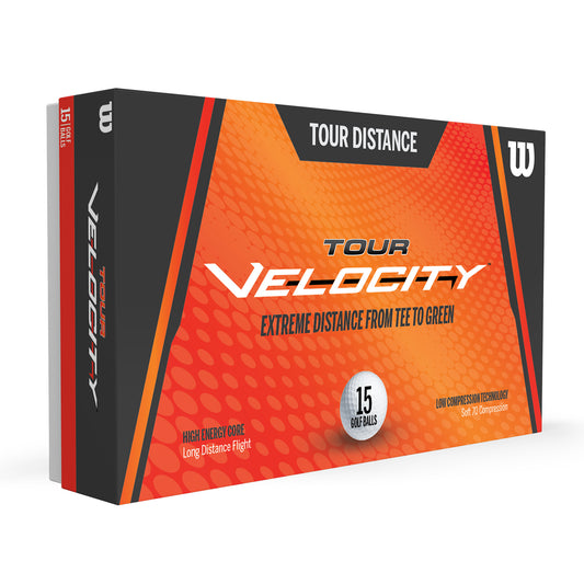 Wilson Tour Velocity Distance Golf Ball, Pack of 15, White