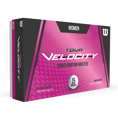 Wilson Tour Velocity Women Golf Ball, Pack of 15, White
