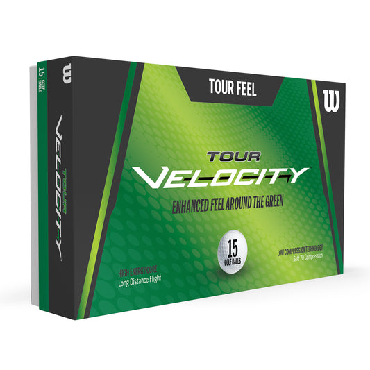 Wilson Tour Velocity Feel Golf Ball, Pack of 15, White
