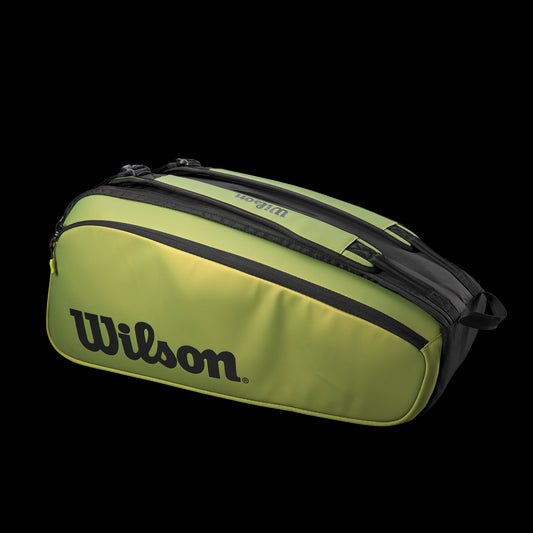 Wilson Super Tour Blade 9 Pack Tennis Bag, Black/Green