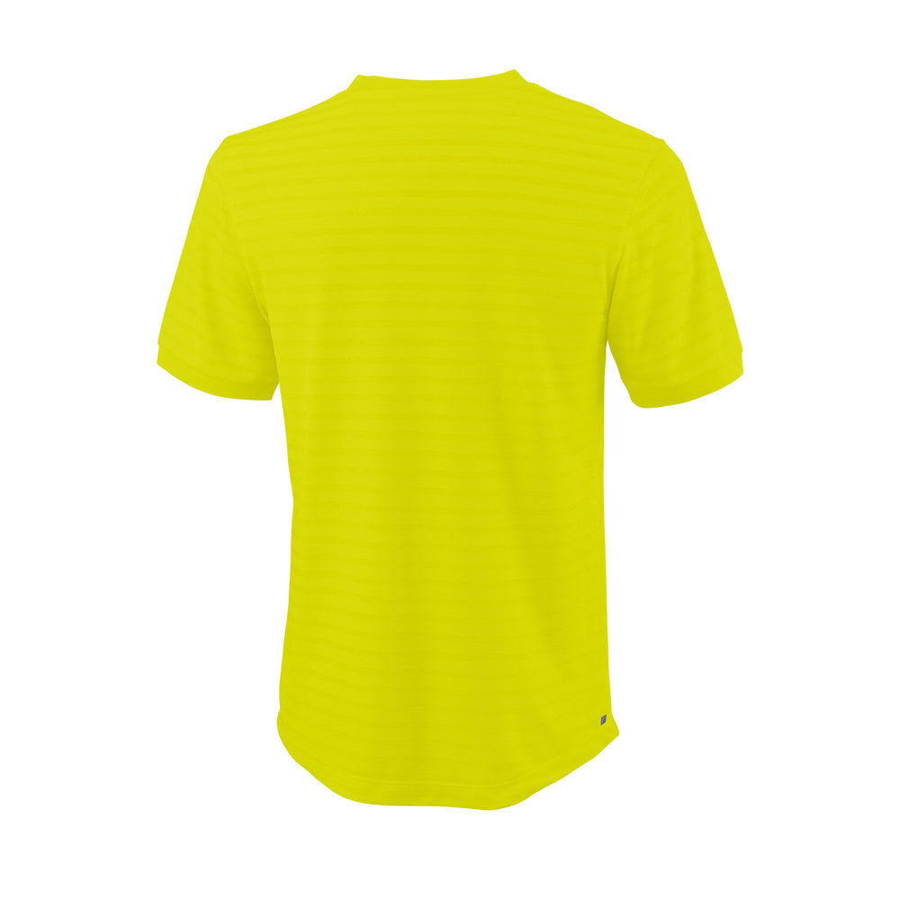 MEN'S STRIPE TENNIS CREW NECK T-SHIRT - SULPHUR YELLOW - WilsonME