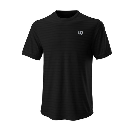 MEN'S STRIPE TENNIS CREW NECK T-SHIRT - BLACK - WilsonME