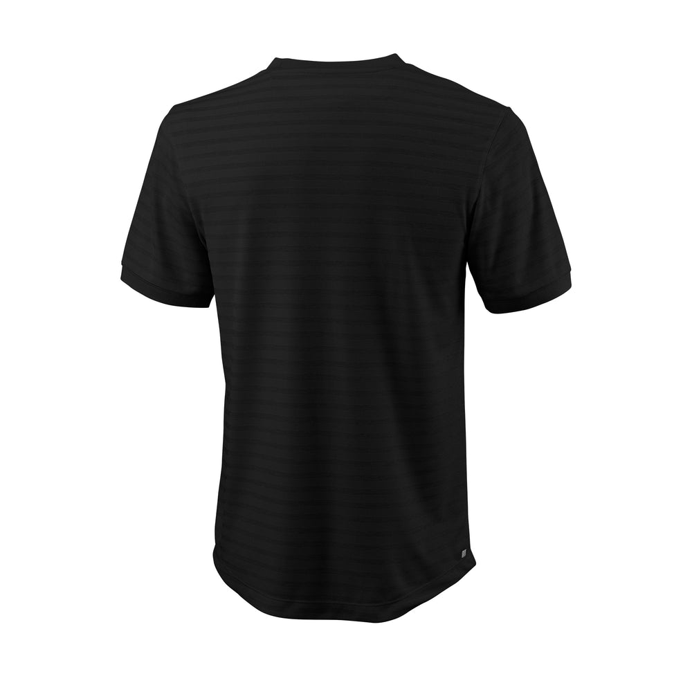 MEN'S STRIPE TENNIS CREW NECK T-SHIRT - BLACK - WilsonME