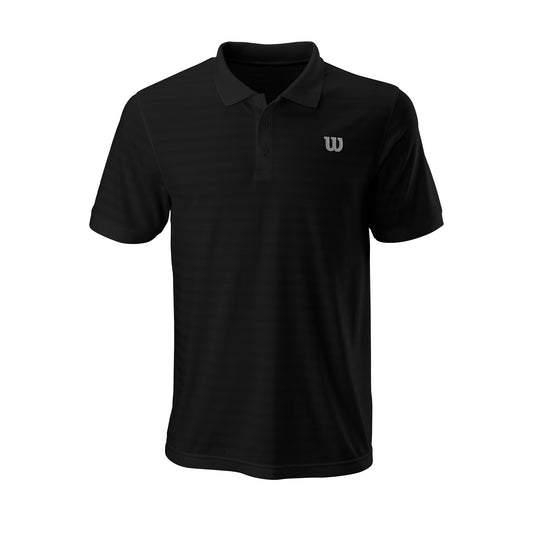 MEN'S STRIPE TENNIS POLO - BLACK - WilsonME