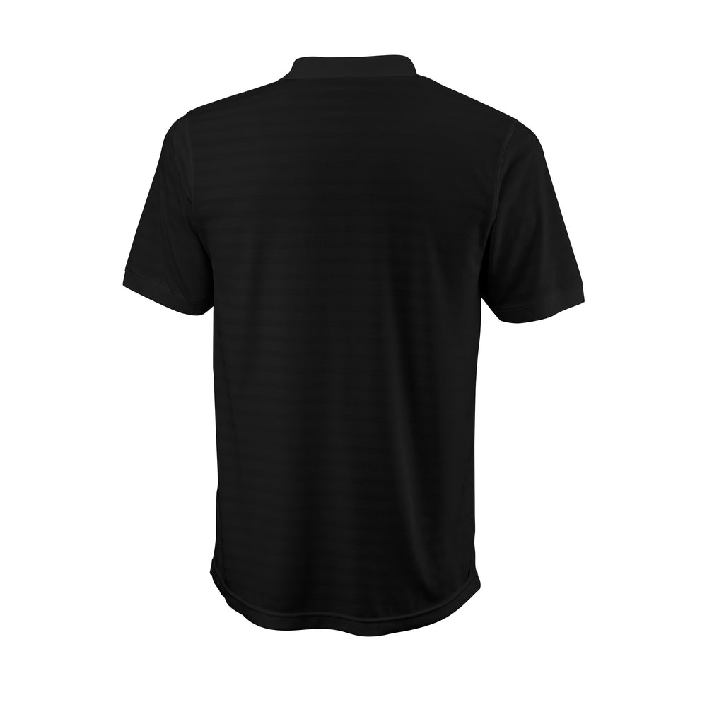MEN'S STRIPE TENNIS POLO - BLACK - WilsonME