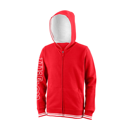 YOUTH TEAM II FZ TENNIS HOODY - RED - WilsonME