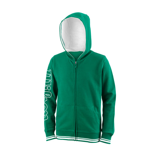 YOUTH TEAM II FZ TENNIS HOODY - GREEN - WilsonME