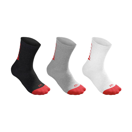 Youth Core Crew Socks 3Pair/Pack - White/Black/Grey