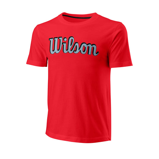 MEN'S SCRIPT ECO COTTON TENNIS SLIMFIT TEE - WILSON RED - WilsonME