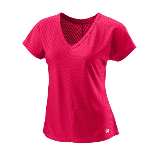 WOMEN'S TENNIS TRAINING V-NECK T-SHIRT II - LOVE POTION PINK - WilsonME