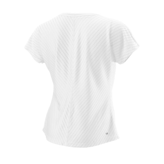 WOMEN'S TENNIS TRAINING V-NECK T-SHIRT II - WHITE - WilsonME