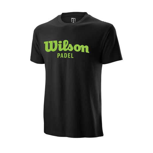 MEN'S PADEL SCRIPT COTTON TEE II - BLACK - WilsonME