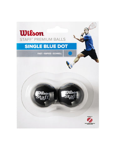 Wilson Staff Squash 2 Ball Blue Dot, Black