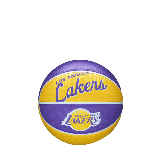 Wilson NBA TEAM RETRO MINI BASKETBALL LOS ANGELES LAKERS Purple/Yellow WTB32XBLL