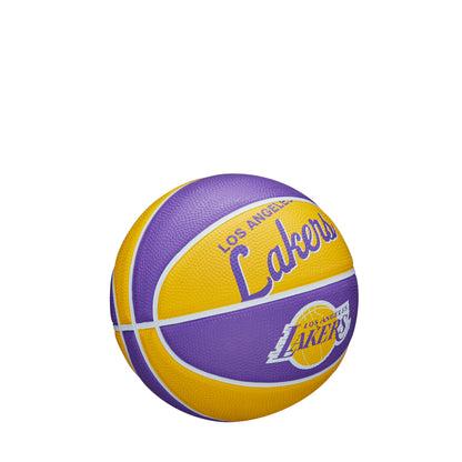 Wilson NBA TEAM RETRO MINI BASKETBALL LOS ANGELES LAKERS Purple/Yellow WTB32XBLL