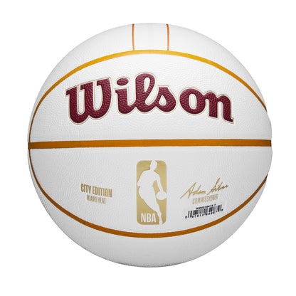 Wilson NBA TEAM CITY COLLECTOR BASKETBALL MIAMI HEAT White WZ4016416XB
