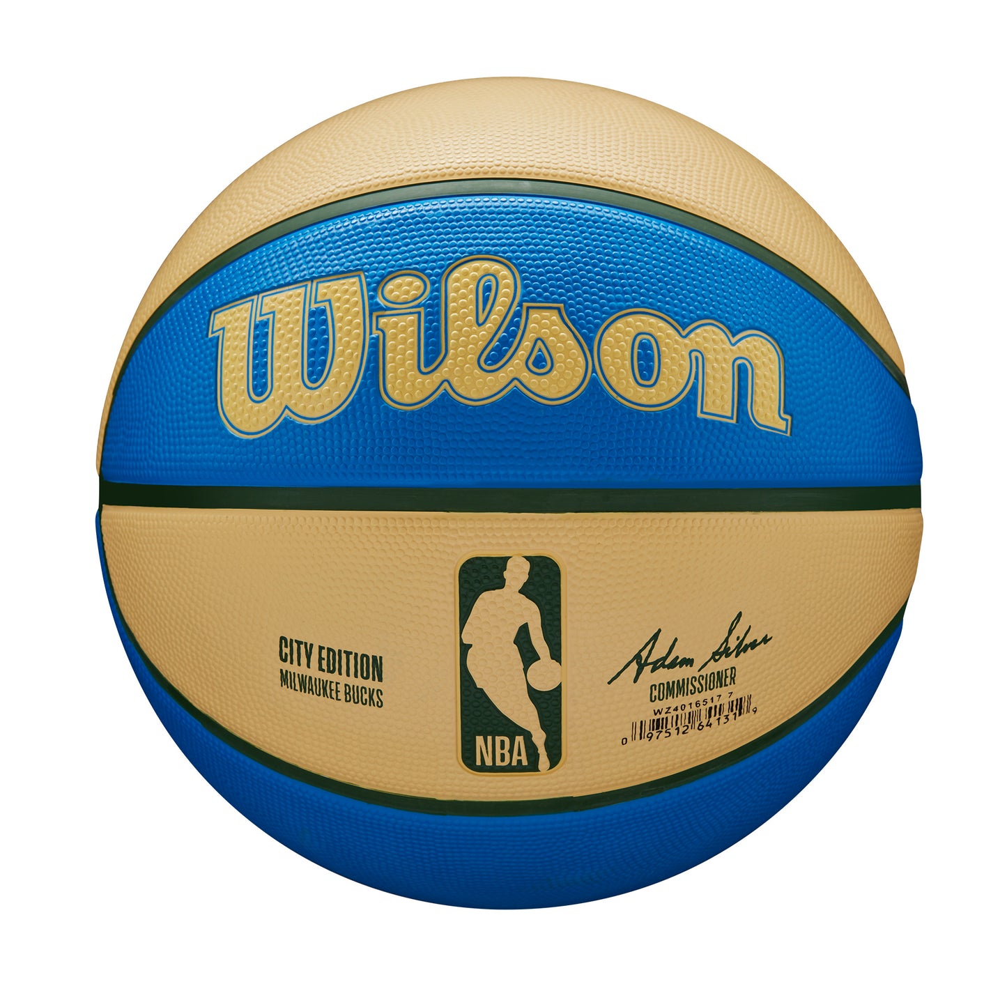 Wilson NBA TEAM CITY EDITION BASKETBALL MILWAUKEE BUCKS Beige/Blue WZ4016517XB